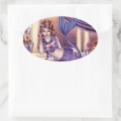 ジゼル – ローマ人魚ステッカー 楕円形シール (バッグ)