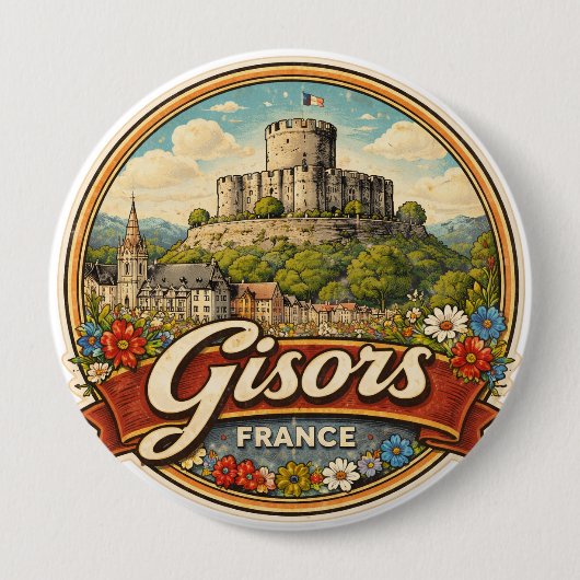 ジゾール フランス 缶バッジ (正面)