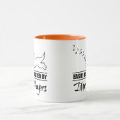 ジターランニング選手に気を取られやすいの犬 マグカップ (中央)