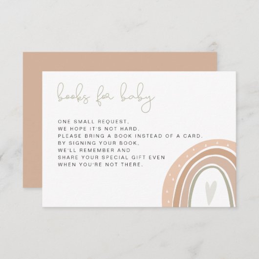 ジタ ボヘミアンパステル レインボー 赤ちゃんのための本 招待状 (正面/裏面)