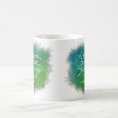 ジッタジュースJunkie – 白のコーヒーアート。 コーヒーマグカップ (中央)