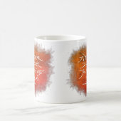 ジッタジュースJunkie – 白のコーヒーアート。 コーヒーマグカップ (中央)