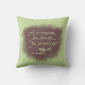 ジッタジュースJunkie – 緑のコーヒーアート。 クッション (裏面)