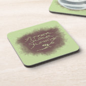 ジッタジュースJunkie – 緑のコーヒーアート。 コースター (左側)