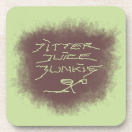 ジッタジュースJunkie – 緑のコーヒーアート。 コースター