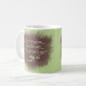 ジッタジュースJunkie – 緑のコーヒーアート。 コーヒーマグカップ (正面左)