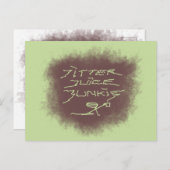 ジッタジュースJunkie – 緑のコーヒーアート。 ポストカード (正面/裏面)