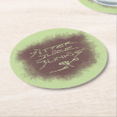 ジッタジュースJunkie – 緑のコーヒーアート。 ラウンドペーパーコースター (アングル)