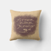 ジッタジュースJunkie – 茶色のコーヒーアート。 クッション (裏面)