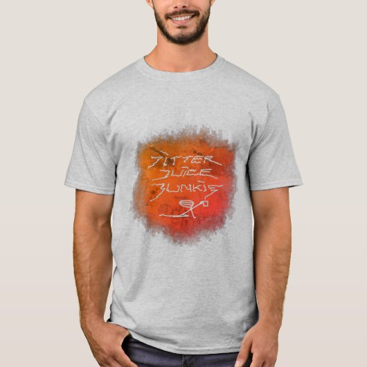 ジッタジュースJunkie – 透明なコーヒーアート。 Tシャツ (正面)
