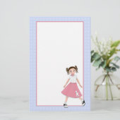 ジッターの虫のレトロのダンスの文房具 便箋 (スタンド正面)