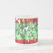 ジットリップ（幻覚体験）のようなピーエイリアンダズグリーン歯 フロストグラスマグカップ (中央)