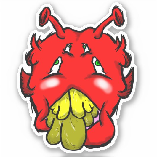 ジットリップ（幻覚体験）のようなピーエイリアンDazs黄色い歯ステッカー シール (正面)