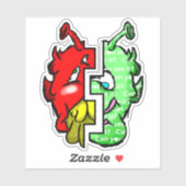 ジットリップ(幻覚体験)のようなピーエイリアンDazs 2-顔Gre/Re シール (シート)