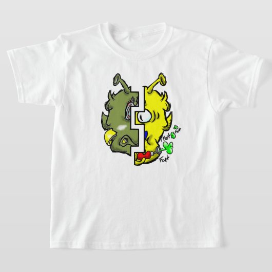 ジットリップ（幻覚体験）のようなピーエイリアンDazs 2-顔Yello/Gre k Tシャツ (レイダウン)