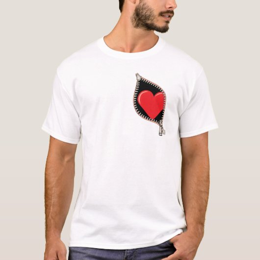 ジッパーのハート Tシャツ (正面)