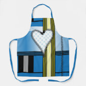 ジッパーの輪郭の付いたハート エプロン (正面)