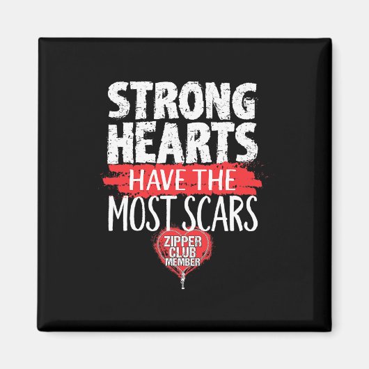 ジッパークラブ会員開きハート手術サバイバー マグネット (正面)