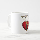 ジッパークラブ、ハート移植、オープンハート手術 コーヒーマグカップ (正面左)