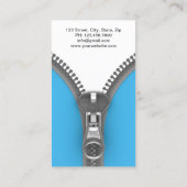 ジッパーファンシーファッションデエレガントザイナー青 名刺 (裏面)