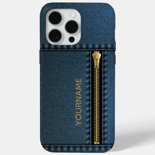 ジッパー付きおしゃれデニム Case-Mate iPhoneケース (裏面)
