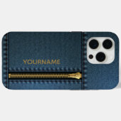 ジッパー付きおしゃれデニム Case-Mate iPhoneケース (裏面 (横))
