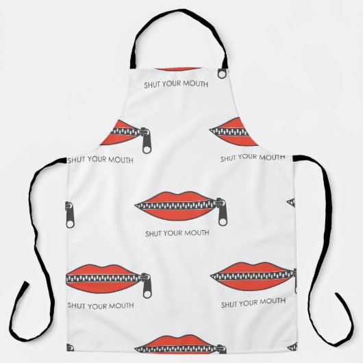 ジッパー付きの口に継ぎ目のない模様 エプロン (正面)