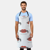 ジッパー付きの口に継ぎ目のない模様 エプロン (着用した状態)