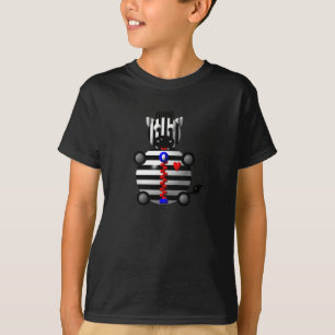 ジッパー付きの可愛いシマウマ Tシャツ
