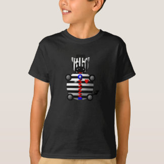 ジッパー付きの可愛いシマウマ Tシャツ