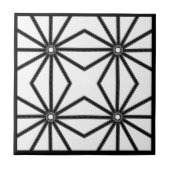 ジッパー付き12回黒オンホワイト対称 タイル (正面)