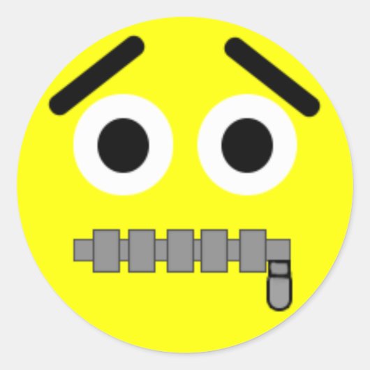 ジッパー顔シール ラウンドシール (正面)