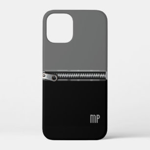 「ジッパー」とイニシャル付き電話ケース iPhone 12 MINI ケース