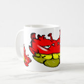 ジッピートリップ(幻覚体験)のようなエイリアンダズフラットイエロー歯 コーヒーマグカップ (正面左)