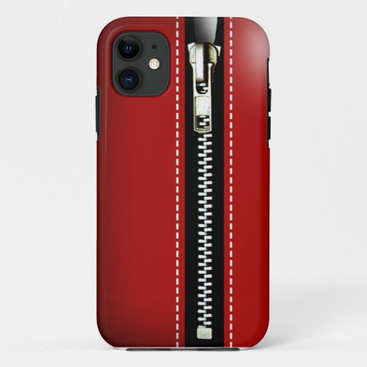 ジップそれをアップ – Trompe L'Oeil red Case-Mate iPhoneケース (裏面)