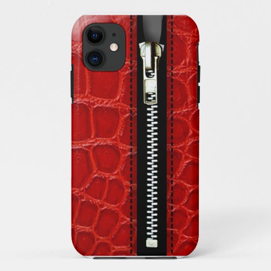 ジップそれをアップ – Trompe L'Oeil red crocodile Case-Mate iPhoneケース (裏面)