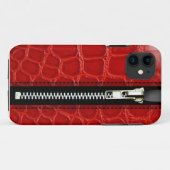 ジップそれをアップ – Trompe L'Oeil red crocodile Case-Mate iPhoneケース (裏面(横))