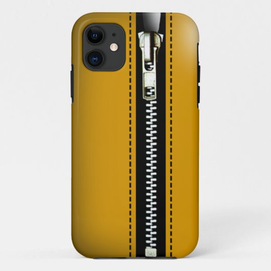 ジップそれをアップ – Trompe L'Oeil yellow Case-Mate iPhoneケース (裏面)