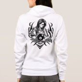 ジップアップフード付きスウェットシャツ パーカ (裏面)