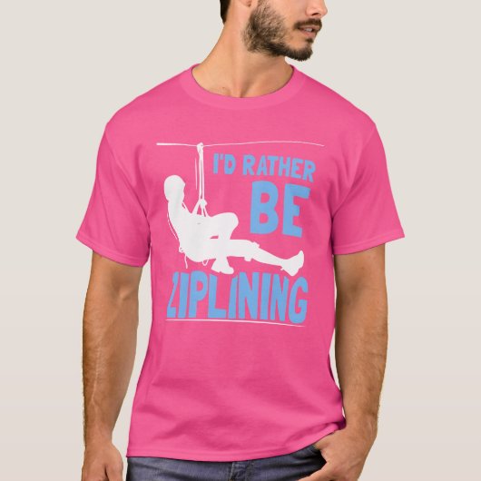 ジップラインを楽しみたい スポーツ家族 ゆうれいアクティビティ Zipline スポーツ Tシャツ (正面)