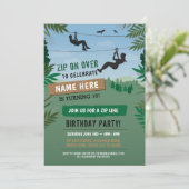 ジップライン誕生日アドベンチャーパークアウトドア招待状 招待状 (スタンド正面)