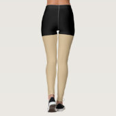 ジッモダンパユニークー付き黒いフェイクショーツ レギンス (裏面)