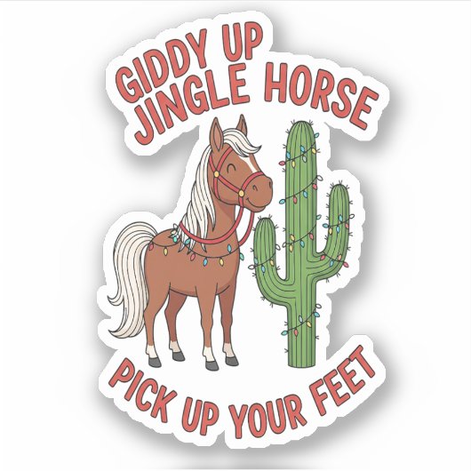 ジディアップジングル馬あなたの足を拾う シール (正面)