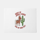 ジディアップジングル馬あなたの足を拾う ドアマット (正面)