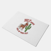 ジディアップジングル馬あなたの足を拾う ドアマット (アングル)