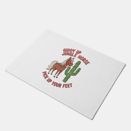 ジディアップジングル馬あなたの足を拾う ドアマット (アングル)