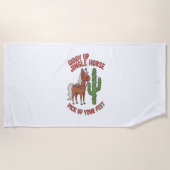 ジディアップジングル馬あなたの足を拾う ビーチタオル (正面)