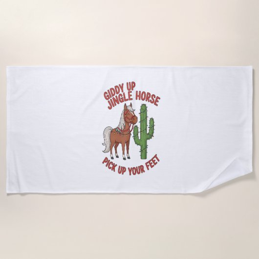 ジディアップジングル馬あなたの足を拾う ビーチタオル (正面)