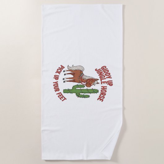 ジディアップジングル馬あなたの足を拾う ビーチタオル (正面)