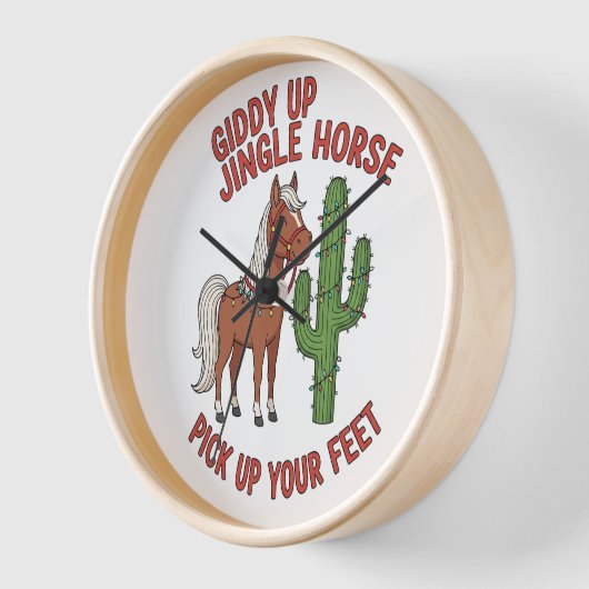 ジディアップジングル馬あなたの足を拾う 壁時計 (傾斜)